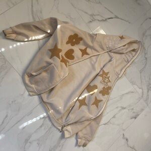 Men's Cream and Gold Graphic Hoodie